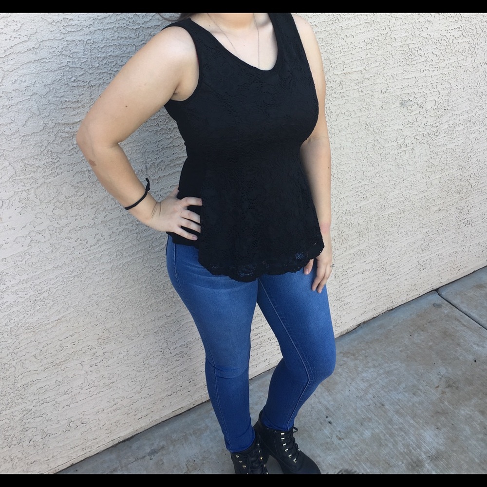 Black Peplum Top